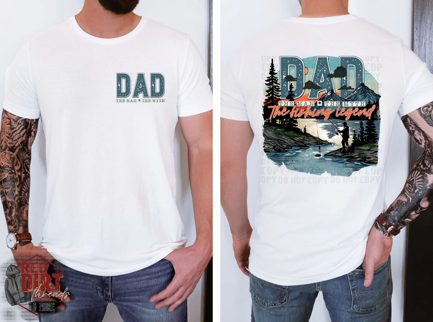 Dad The Man The Myth The Fishing Legend DTF Transfer | Trendy DTF Transfer | High Quality Image Transfers | Ready to Press | Fast Shipping