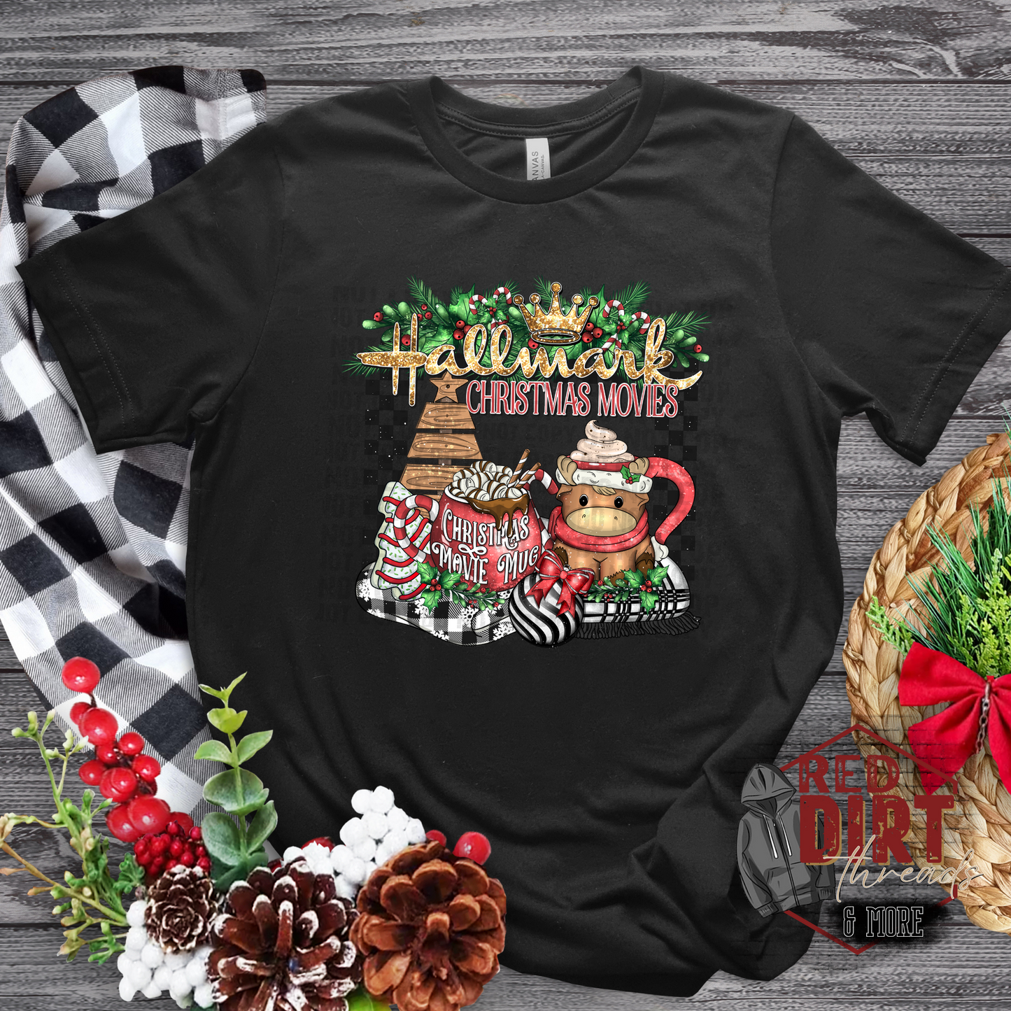 Christmas Movies and Hot Cocoa T-Shirt | Cute Christmas Shirt | Fast Shipping | Super Soft Shirts for Women/Kid's