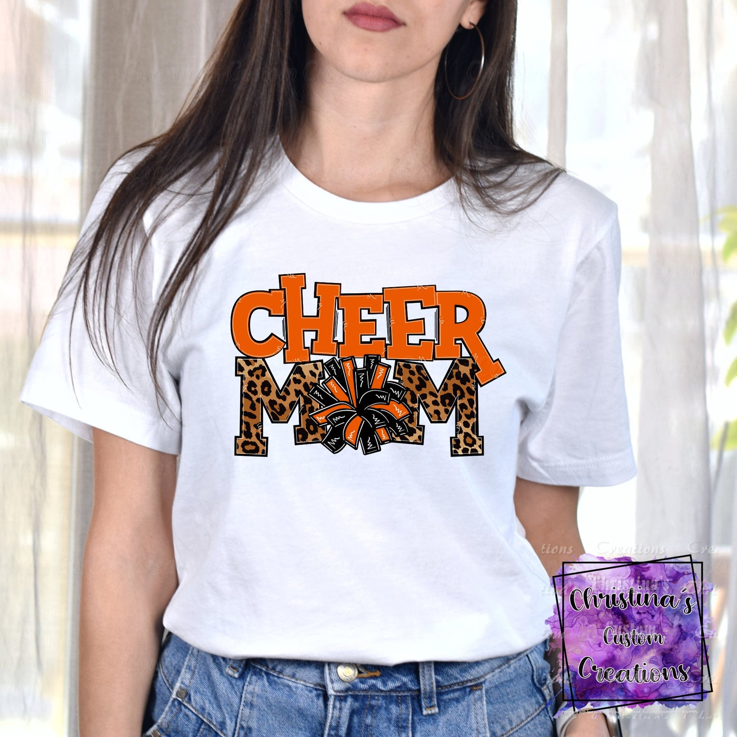 Orange Cheer Mom T-Shirt | Trendy School Spirit Shirt | Fast Shipping | Super Soft Shirts for Men/Women/Kid's | Bella Canvas