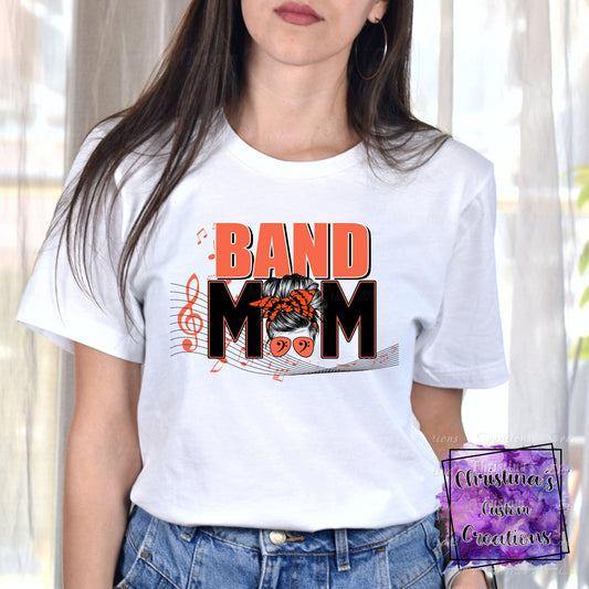 Orange Band Mom T-Shirt | Trendy School Spirit Shirt | Fast Shipping | Super Soft Shirts for Men/Women/Kid's | Bella Canvas