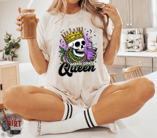 Mardi Gras Queen DTF Transfer | Trendy Mardi Gras DTF Transfer | Ready to Press | High Quality DTF Transfers | Fast Shipping