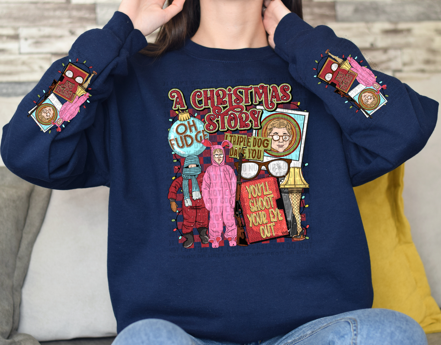 Christmas Story Sweat Shirt | Trendy Christmas Hoodie with Sleeves |  Fast Shipping | Super Soft Shirts for Women