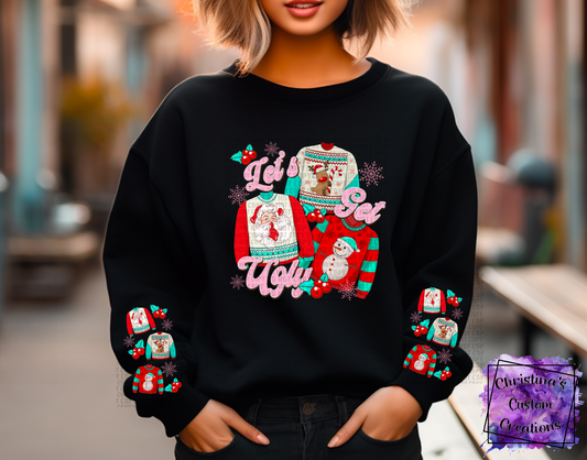 Ugly Christmas Sweater Sweat Shirt | Trendy Christmas Hoodie with Sleeves| Fast Shipping | Super Soft Shirts for Women