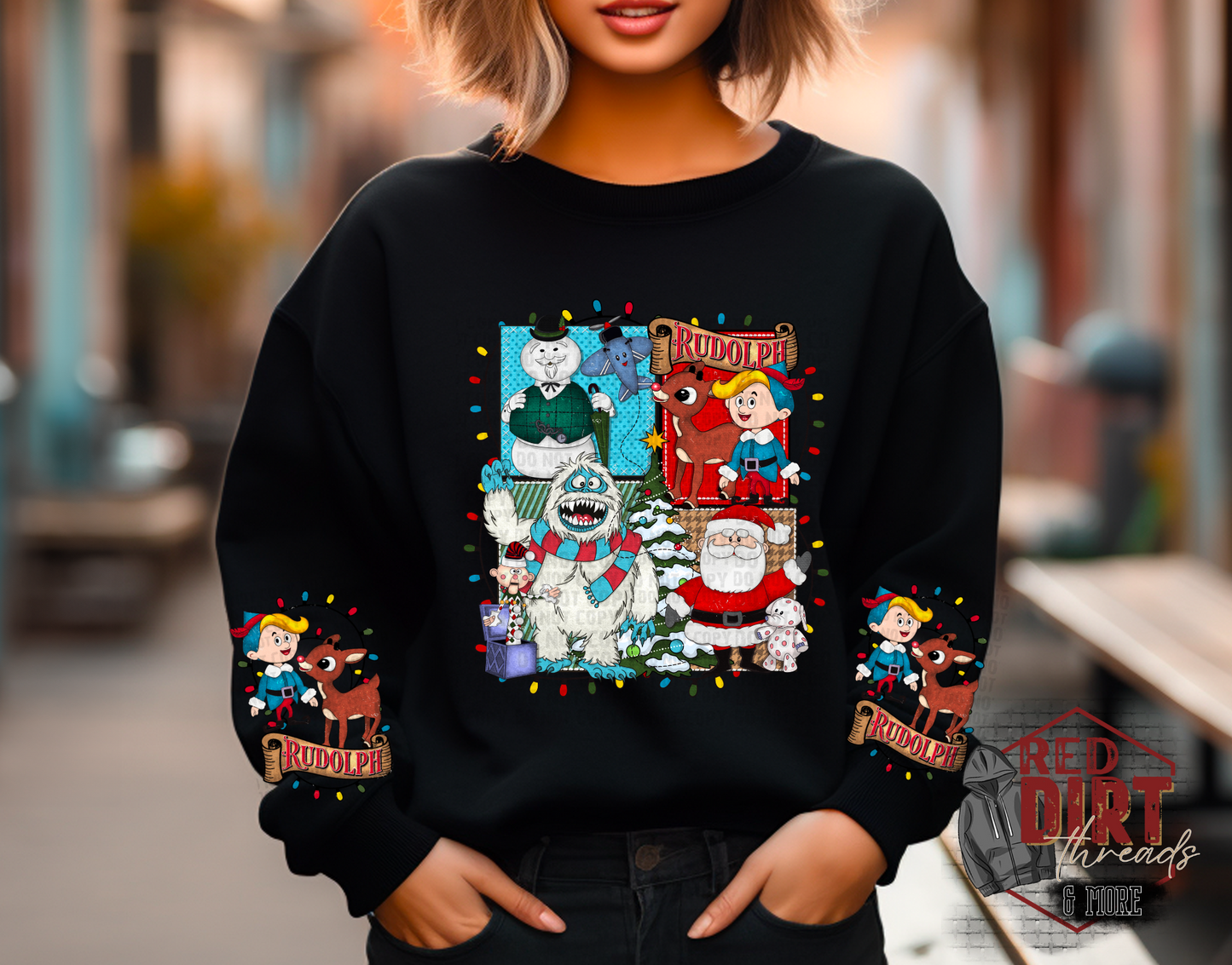 Christmas Deer with Red Nose Sweat Shirt | Vintage Christmas Movie Hoodie | Fast Shipping | Super Soft Shirts for Women