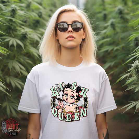 Kush Queen DTF Transfer | Trendy 420 Marijuana DTF Transfer | Ready to Press | High Quality DTF Transfers | Fast Shipping