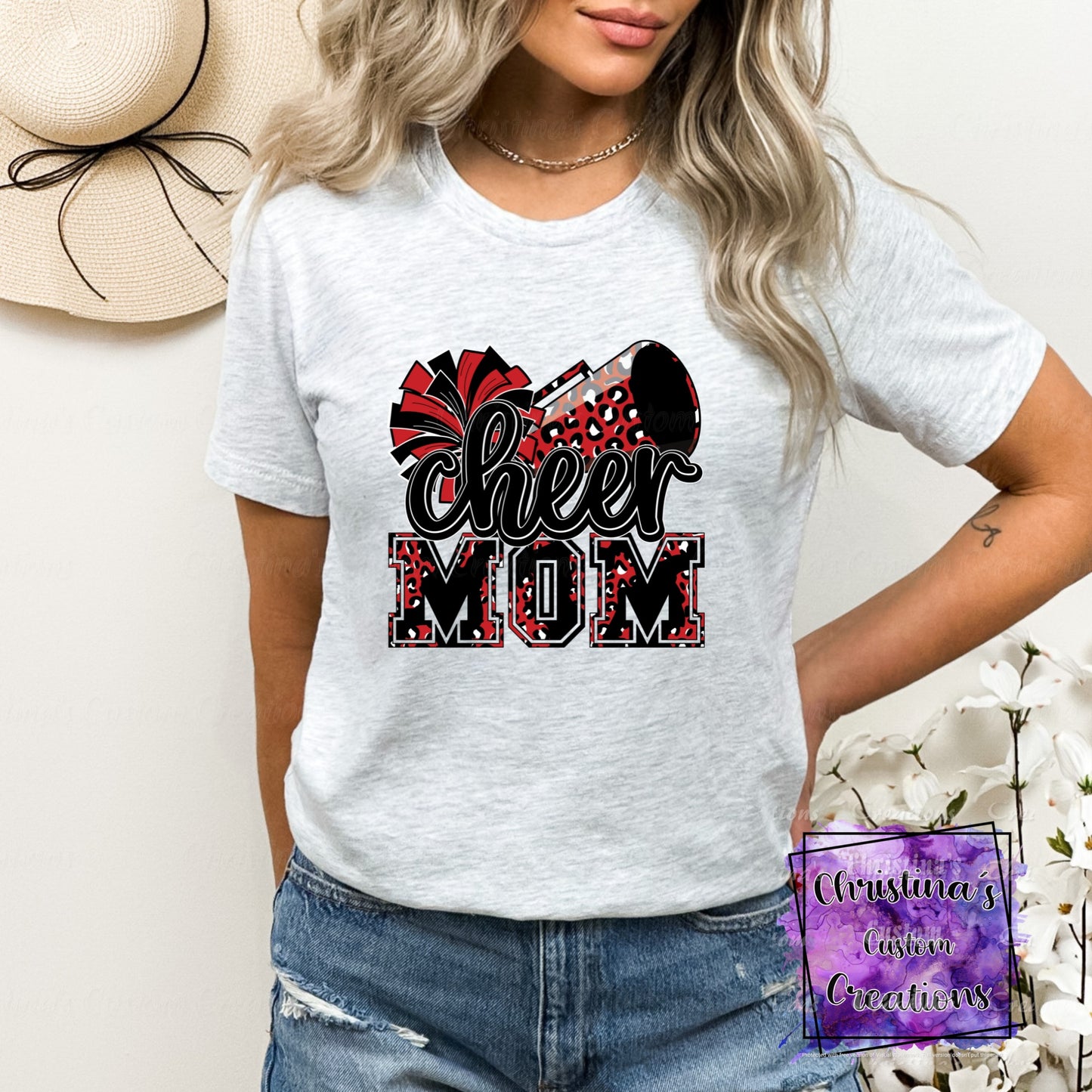 Red Cheer Mom T-Shirt | Trendy School Spirit Shirt | Fast Shipping | Super Soft Shirts for Men/Women/Kid's | Bella Canvas