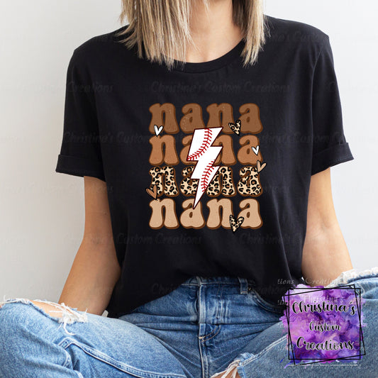 Baseball Nana T-Shirt | Trendy School Spirit Shirt | Baseball Shirt | Super Soft Shirts for Women | Bella Canvas