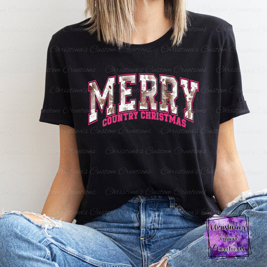 Merry Country Christmas DTF Transfer | Christmas Western DTF Transfer | High Quality Image Transfers | Ready to Press | Fast Shipping