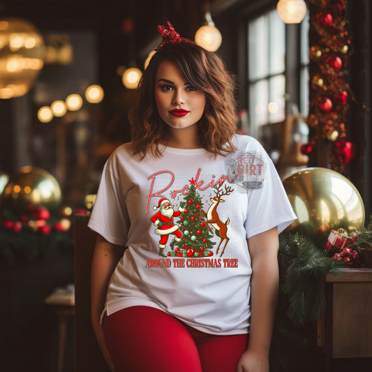 Rockin' Around The Christmas Tree T-Shirt | Trendy Christmas Shirt | Fast Shipping | Super Soft Shirts for Men/Women/Kid's