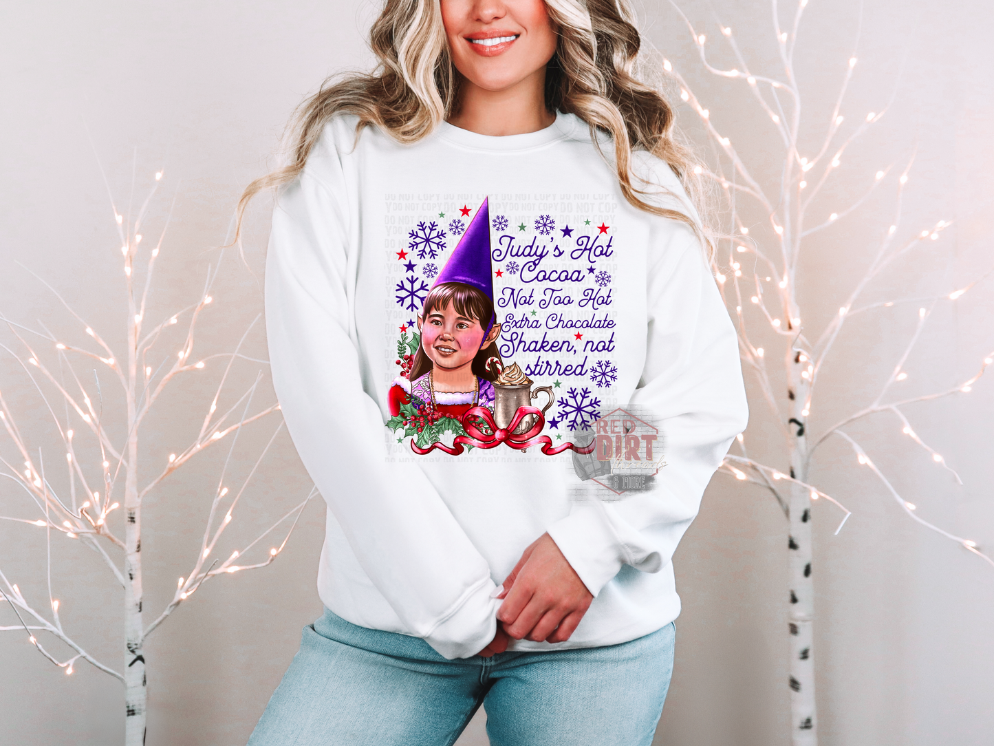 Judy's Hot Cocoa (Purple Snowflakes) DTF Transfer | Christmas DTF Transfer | High Quality Image Transfers | Ready to Press | Fast Shipping