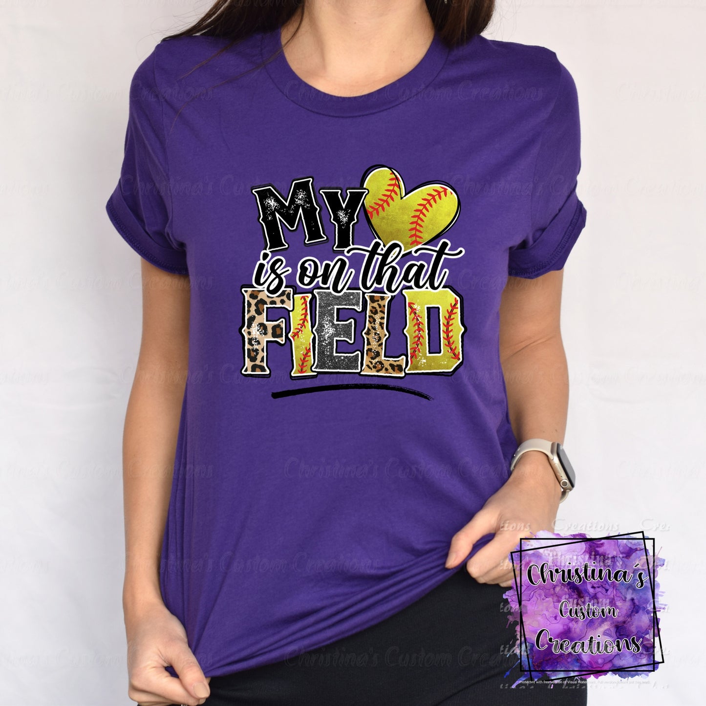 My Heart is on that Field T-Shirt | Trendy Softball Shirt | Fast Shipping | Super Soft Shirts for Men/Women/Kid's | Bella Canvas