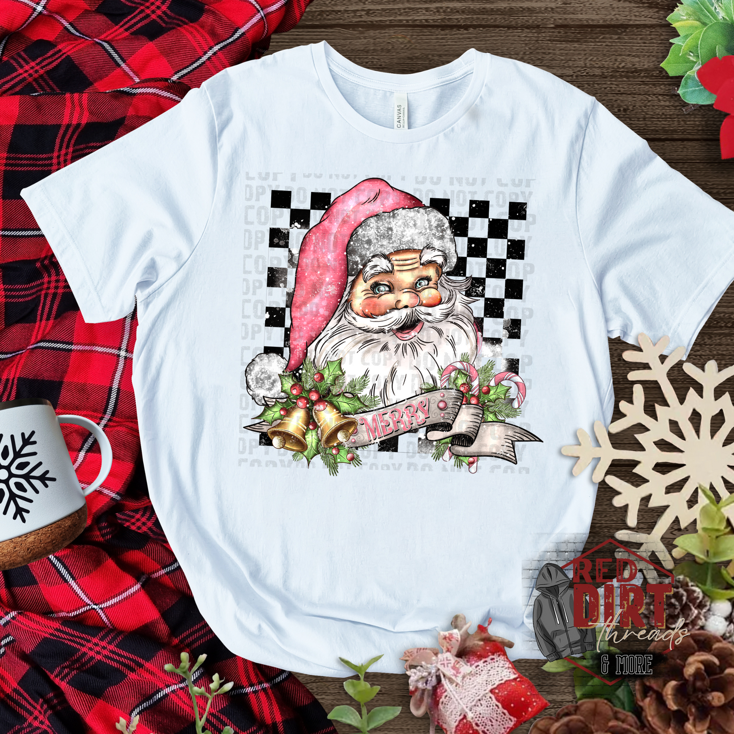 Vintage Pink Santa T-Shirt | Trendy Christmas Shirt | Fast Shipping | Super Soft Shirts for Women/Kid's