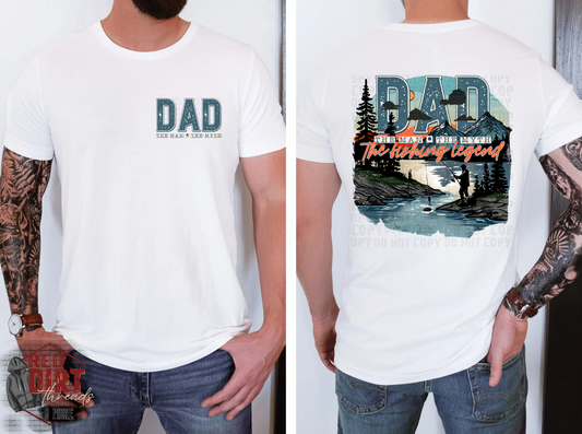 Dad The Man The Myth The Fishing Legend DTF Transfer with Pocket | Trendy DTF Transfer | High Quality Image Transfers | Ready to Press | Fast Shipping