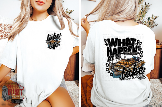 What Happens at the Lake Stays at the Lake DTF Transfer with Pocket | Trendy DTF Transfer | High Quality Image Transfers | Ready to Press | Fast Shipping