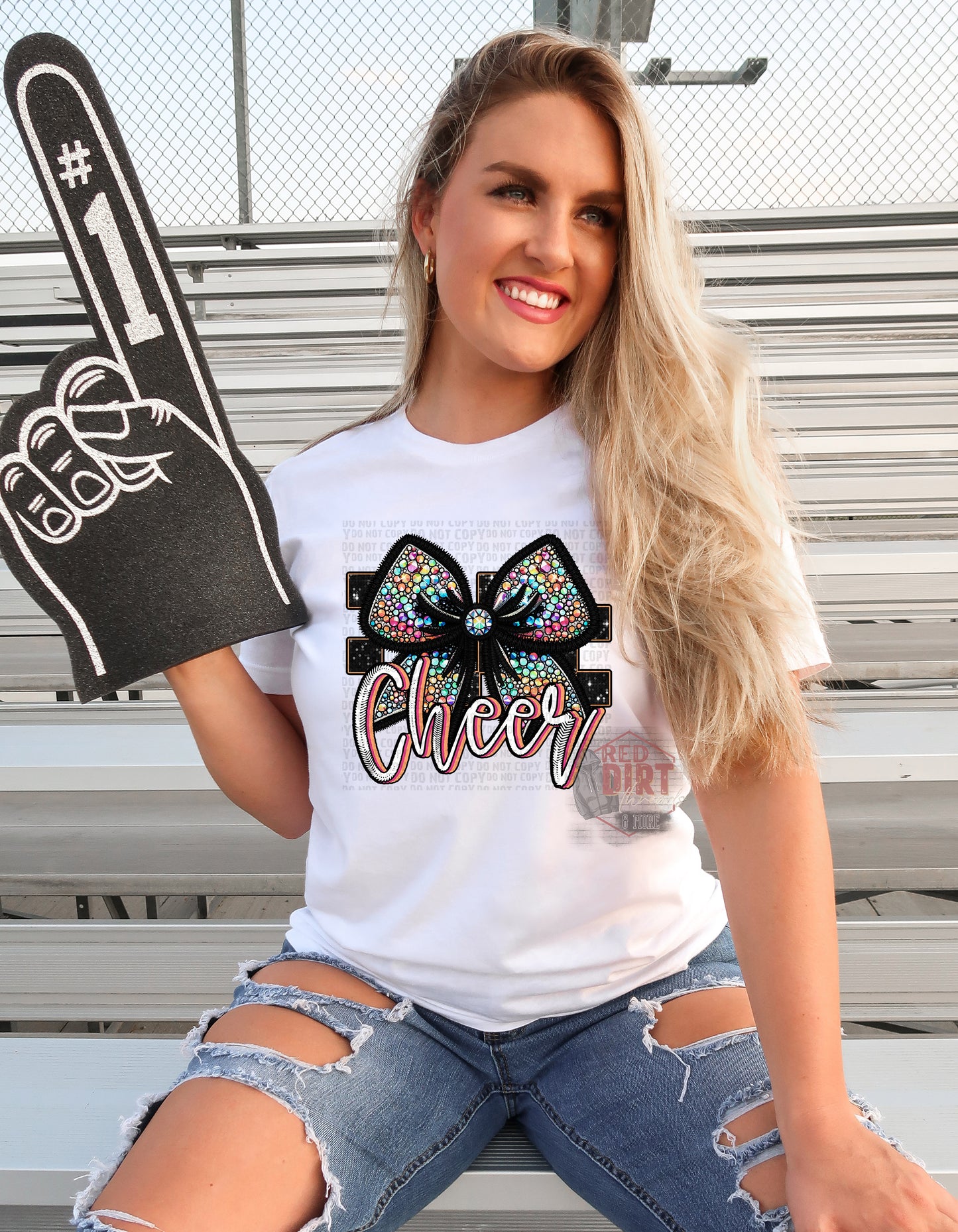 Cheer Faux Rhinestone T-Shirt | Trendy School Spirit Shirt | Fast Shipping | Super Soft Shirts for Men/Women/Kid's | Bella Canvas