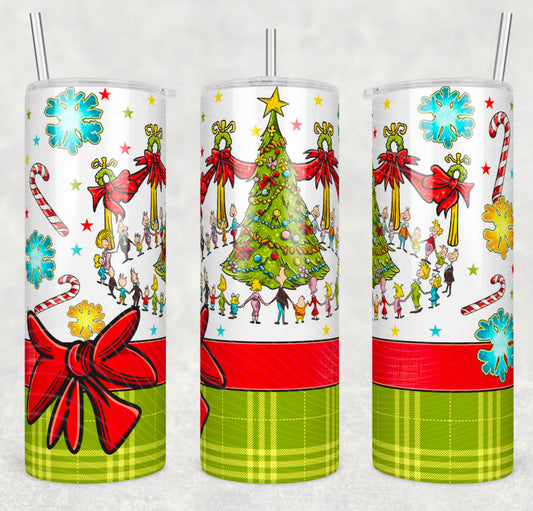 Christmas Day Insulated Tumbler with Plastic Lid and Sealed Reusable Straw | Trendy Christmas Cup | Hot/Cold Tumbler