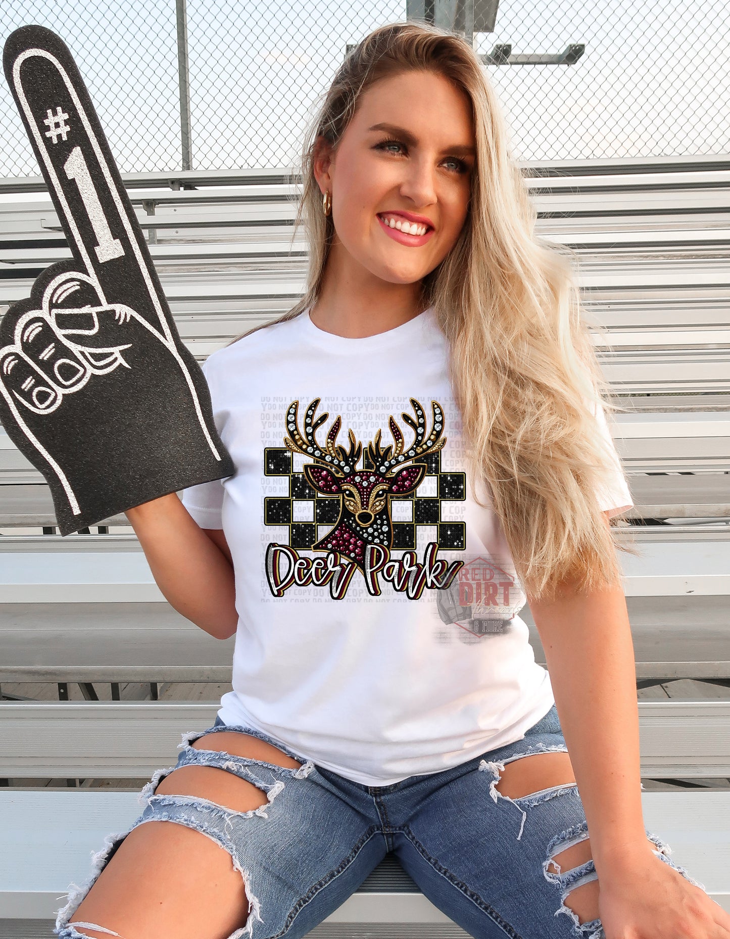 Deer Park Faux Rhinestone T-Shirt | Trendy School Spirit Shirt | Fast Shipping | Super Soft Shirts for Men/Women/Kid's | Bella Canvas