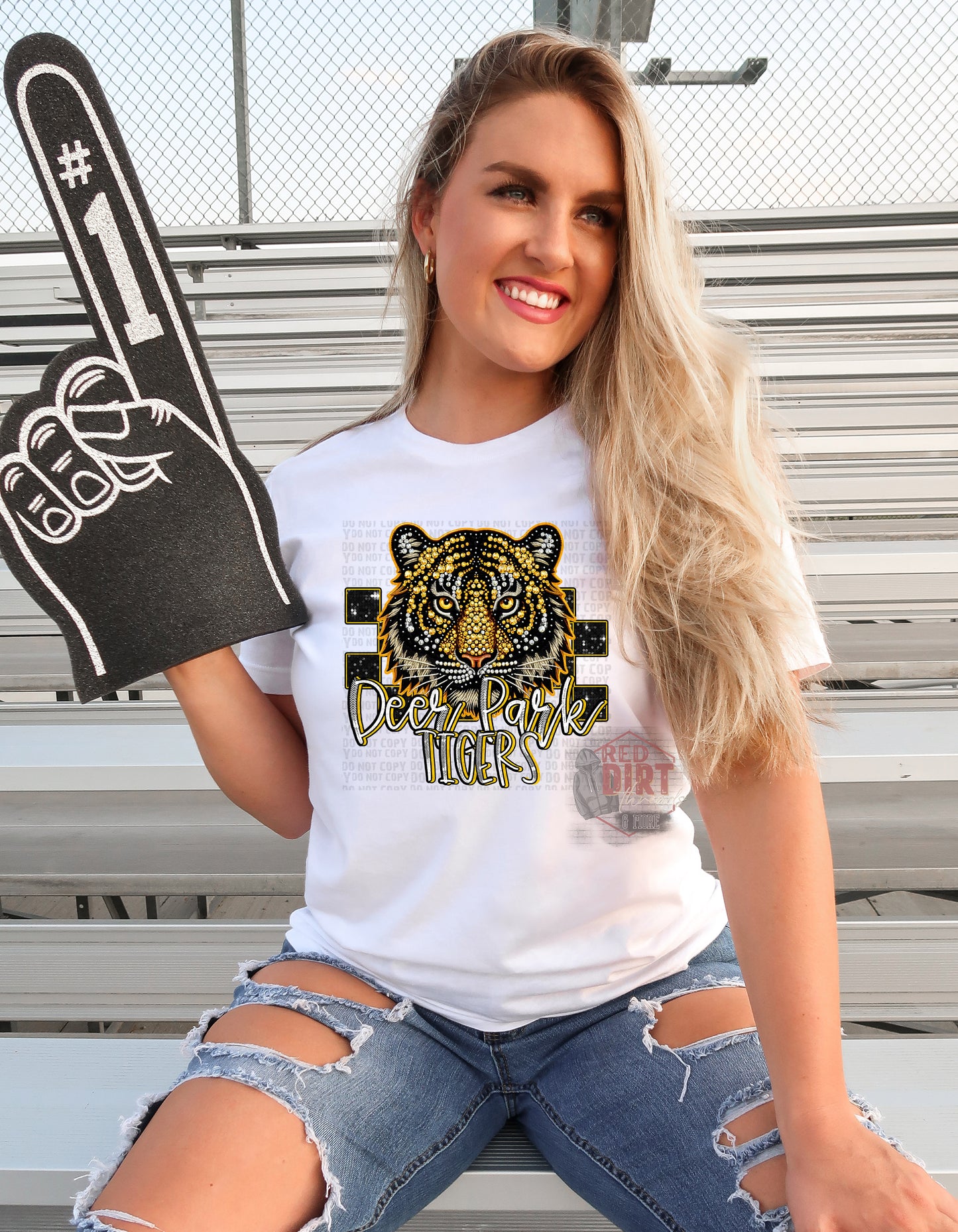 Deer Park Tigers Faux Rhinestone T-Shirt | Trendy School Spirit Shirt | Fast Shipping | Super Soft Shirts for Men/Women/Kid's | Bella Canvas