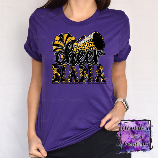 Copy of Black and Gold Cheer Nana T-Shirt | Trendy School Spirit Shirt | Fast Shipping | Super Soft Shirts for Men/Women/Kid's | Bella Canvas