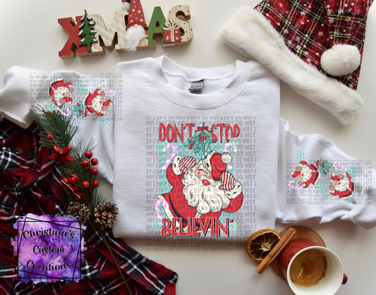 Don't Stop Believin' DTF Transfer | Santa DTF Transfer | Cute Christmas DTF | High Quality DTF Image Transfer
