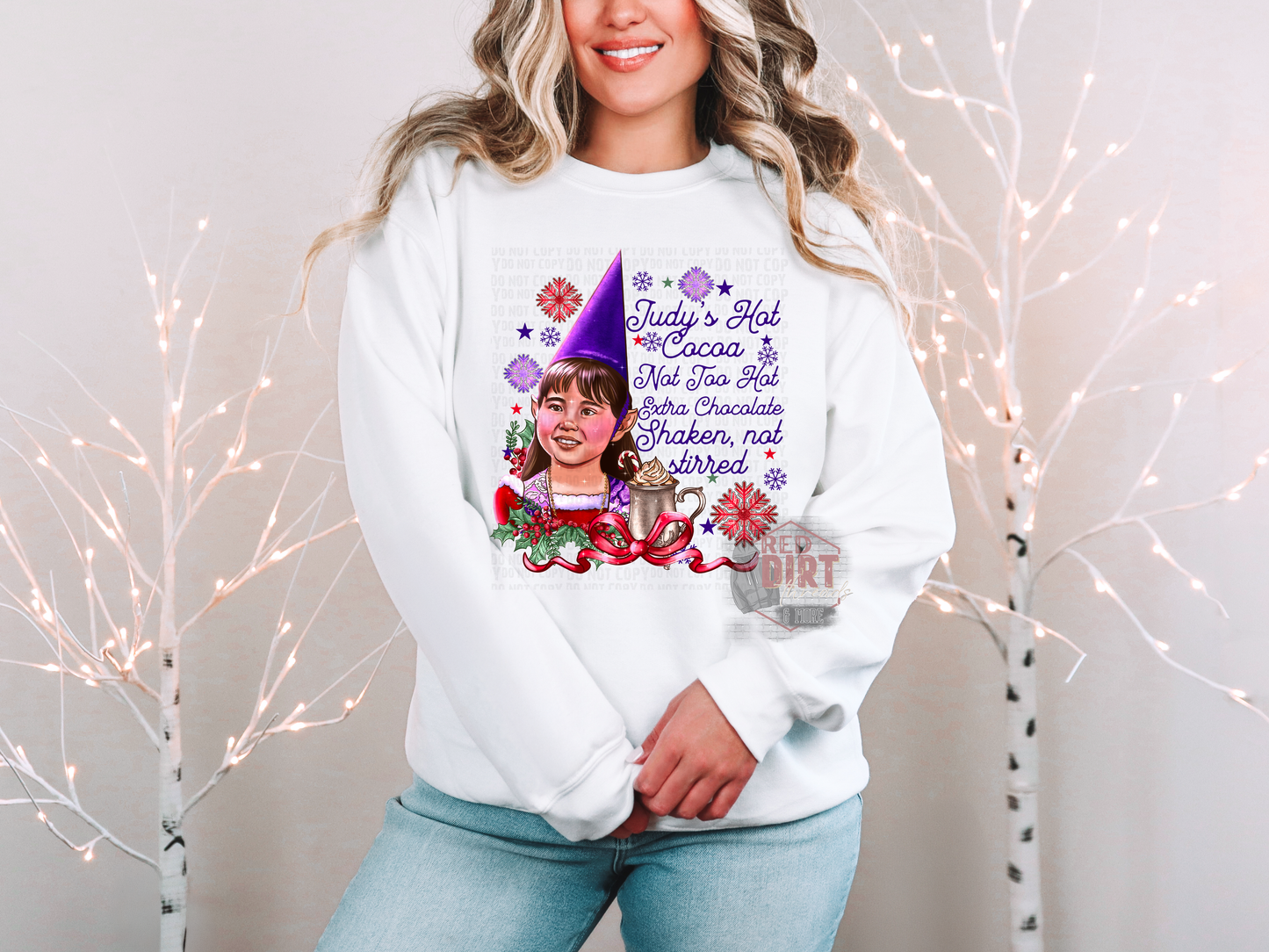 Judy's Hot Cocoa (Purple & Pink Snowflakes) DTF Transfer | Christmas DTF Transfer | High Quality Image Transfers | Ready to Press | Fast Shipping