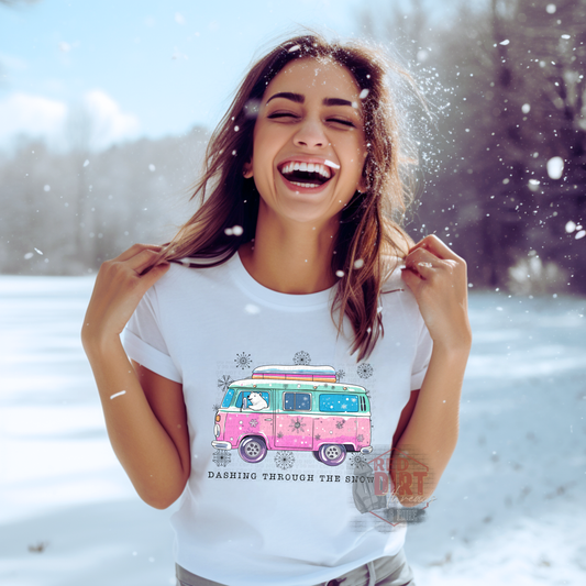 Dashing Through the Snow T-Shirt | Trendy Winter Shirt | Fast Shipping | Super Soft Shirts for Women/Kid's