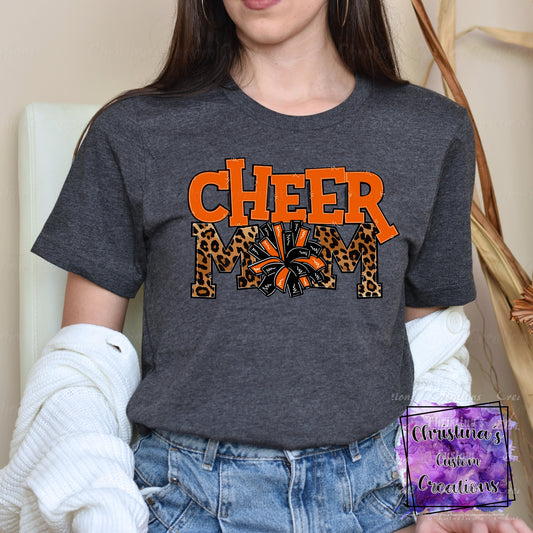 Orange Cheer Mom T-Shirt | Trendy School Spirit Shirt | Fast Shipping | Super Soft Shirts for Men/Women/Kid's | Bella Canvas