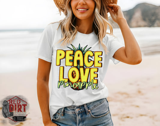 Peace Love Pineapple DTF Transfer | Trendy Summer DTF Transfer | Ready to Press | High Quality DTF Transfers | Fast Shipping