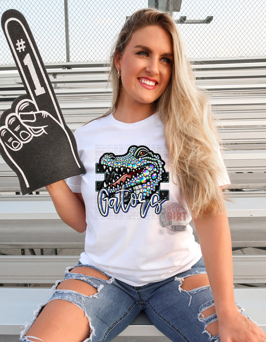 Gators Faux Rhinestone T-Shirt | Trendy School Spirit Shirt | Fast Shipping | Super Soft Shirts for Men/Women/Kid's | Bella Canvas