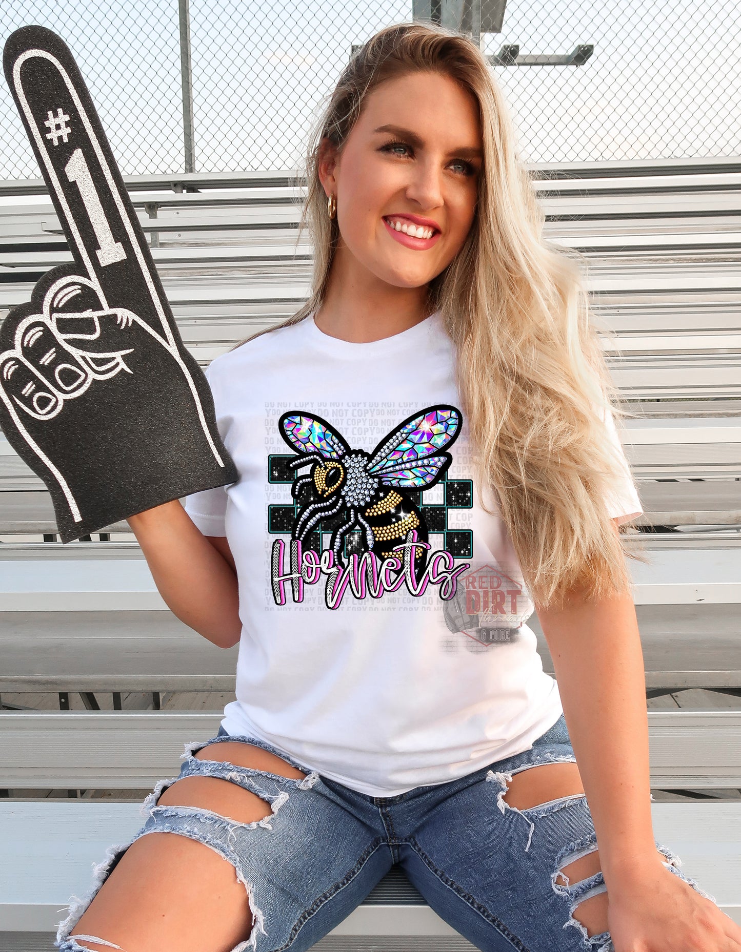 Hornets Faux Rhinestones DTF Transfer | Trendy School Spirit DTF Transfer | Ready to Press | High Quality DTF Transfers | Fast Shipping