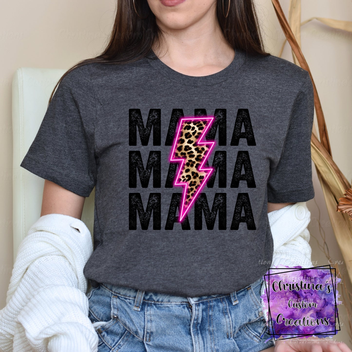 Retro Mama T-Shirt | Lightening Bolt Mama Shirt | Fast Shipping | Super Soft Shirts for Women | Gift for Mom
