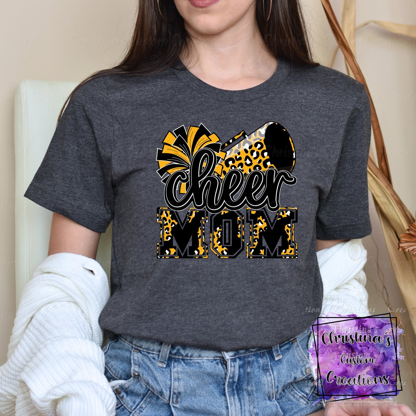 Black and Gold Cheer Mom T-Shirt | Trendy School Spirit Shirt | Fast Shipping | Super Soft Shirts for Men/Women/Kid's | Bella Canvas