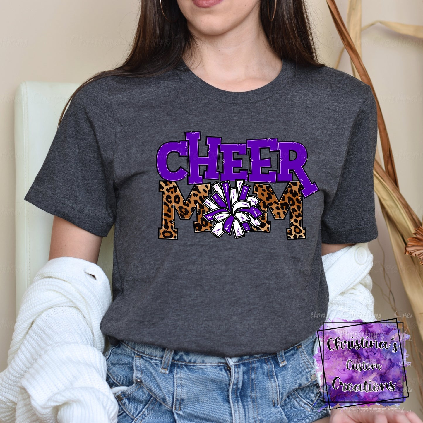 Purple Cheer Mom T-Shirt | Trendy School Spirit Shirt | Fast Shipping | Super Soft Shirts for Men/Women/Kid's | Bella Canvas