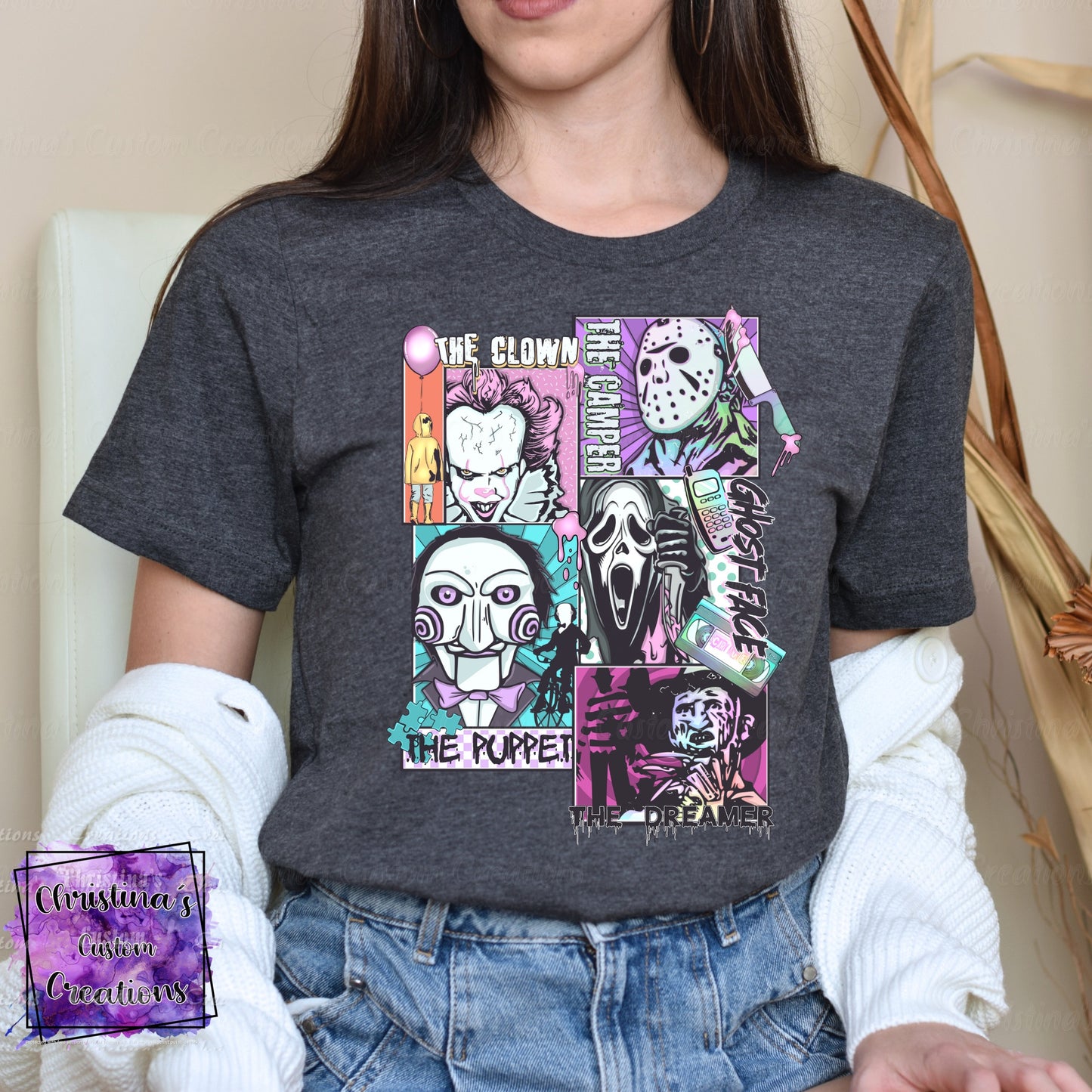 Horror Squad T-Shirt | Trendy Halloween Shirt | Horror Characters Shirt | Fast Shipping | Super Soft Shirts for Men/Women/Kid's