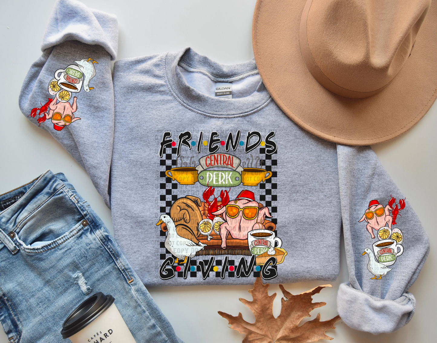 Friends Giving Sweat Shirt | Trendy Thanksgiving Hoodie with Sleeves | Funny Thanksgiving Sweat Shirt | Fast Shipping | Super Soft Shirts for Women