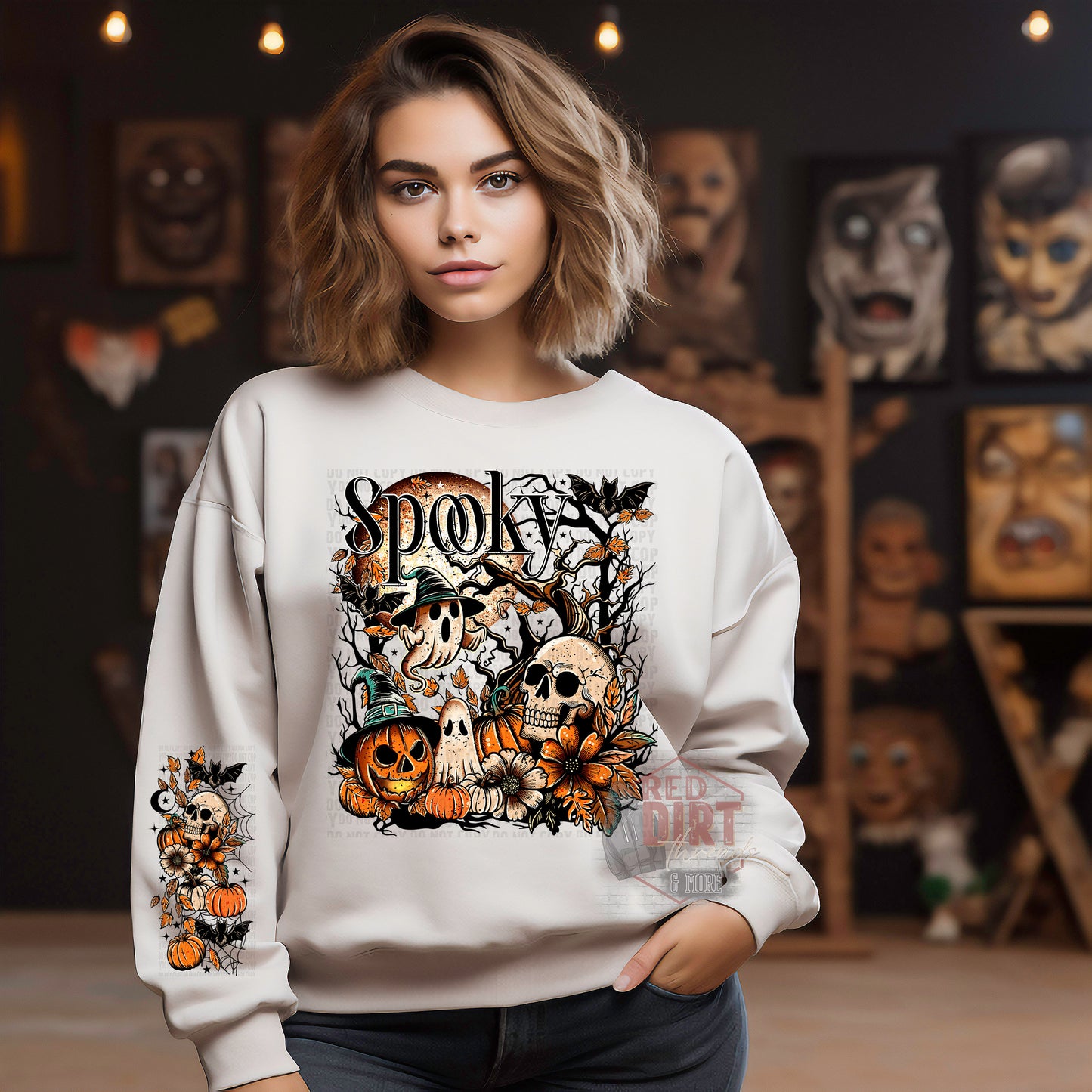 Spooky Sweat Shirt | Trendy Halloween Hoodie with Sleeves | Fast Shipping | Super Soft Shirts for Women