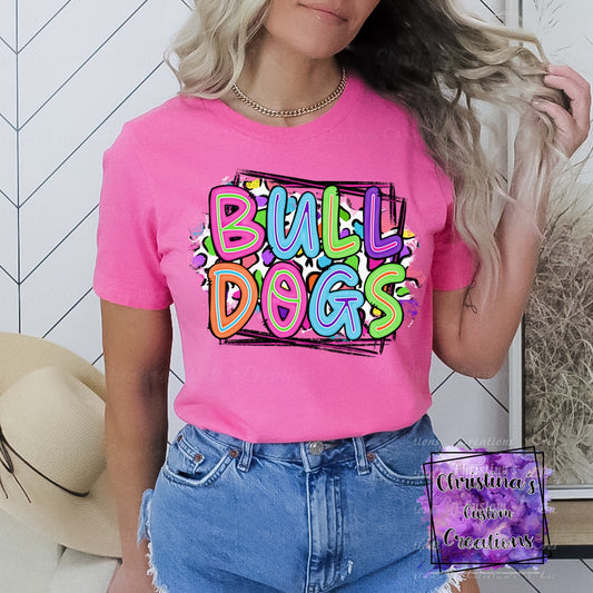Neon Bulldogs T-Shirt | Trendy School Spirit Shirt | Fast Shipping | Super Soft Shirts for Men/Women/Kid's | Bella Canvas