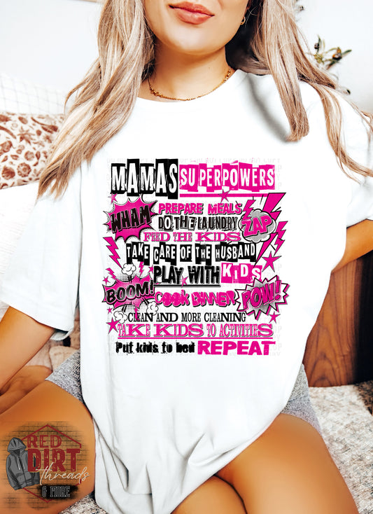 Mama Superpowers T-Shirt | Trendy Mom Shirt | Fast Shipping | Super Soft Shirts for Women | Gift for Mom