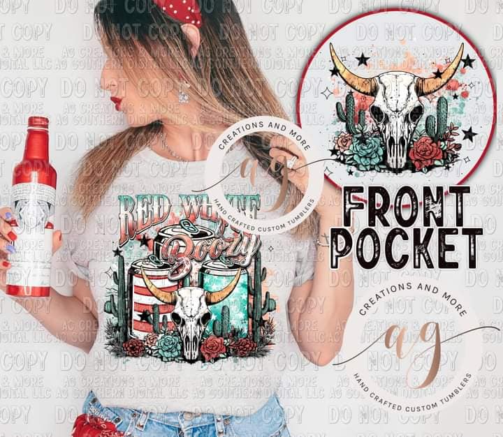 Red White and Boozy DTF Transfer | Western DTF Transfer | High Quality Image Transfers | Ready to Press | Fast Shipping