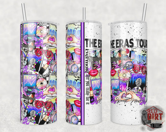 Eras Tour Insulated Tumbler with Plastic Lid and Sealed Reusable Straw | Trendy Country Music Cup | Hot/Cold Tumbler