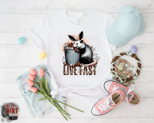 Live Fast Eat Trash DTF Transfer | Trendy Easter DTF Transfer | Ready to Press | High Quality DTF Transfers | Fast Shipping