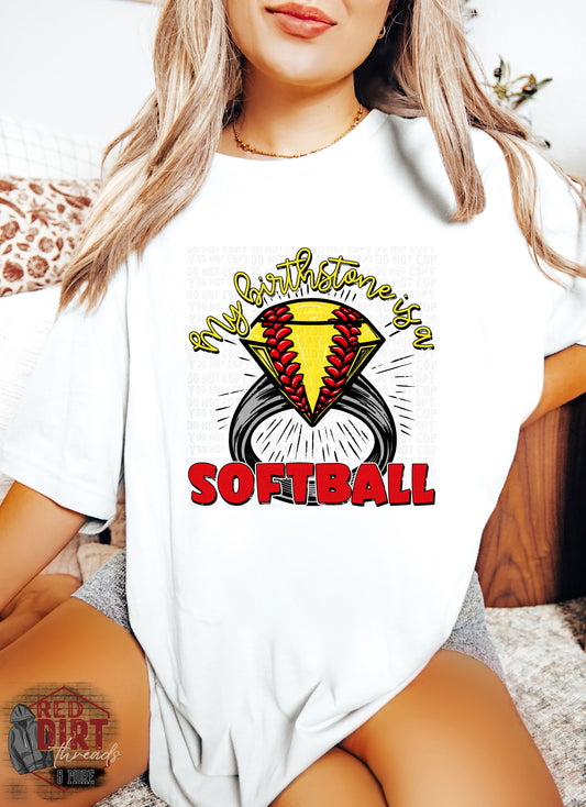 My Birthstone is a Softball DTF Transfer | Trendy Sports DTF Transfer | Ready to Press | High Quality DTF Transfers | Fast Shipping