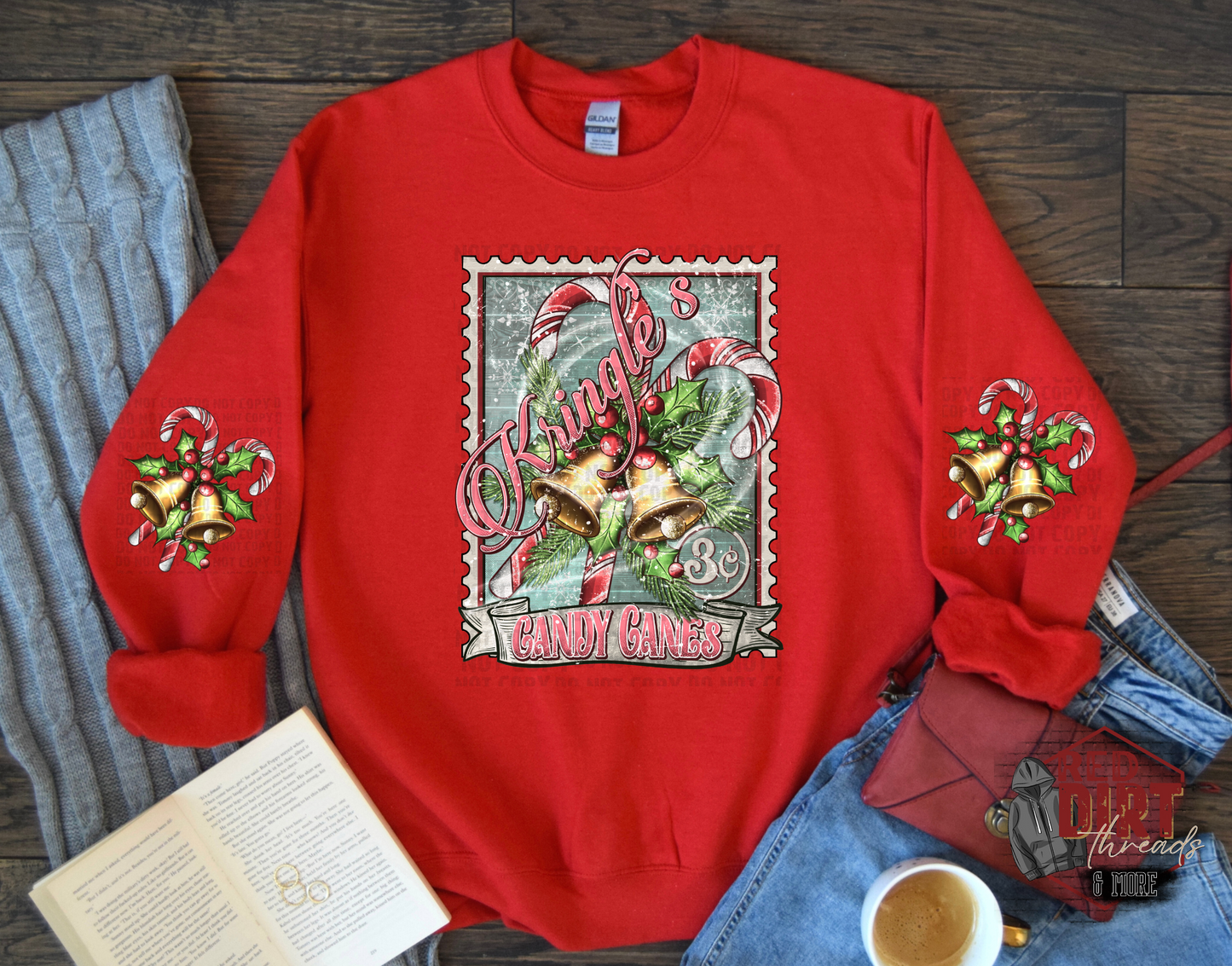 Kringle's Candy Sweat Shirt | Trendy Christmas Hoodie with Sleeves | Fast Shipping | Super Soft Shirts for Women