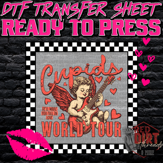 Cupids World Tour DTF Transfer | Trendy Valentine's Day DTF Transfer | Ready to Press | High Quality DTF Transfers | Fast Shipping