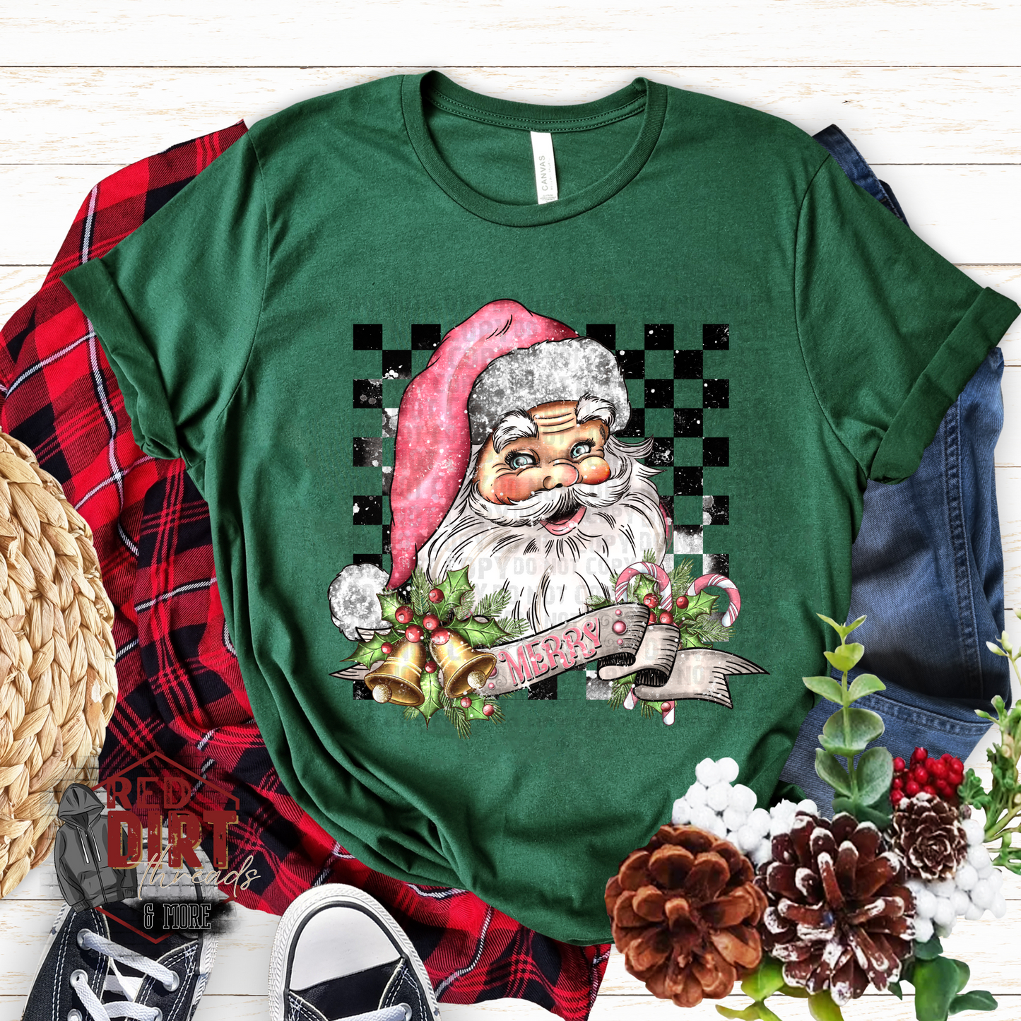 Vintage Pink Santa T-Shirt | Trendy Christmas Shirt | Fast Shipping | Super Soft Shirts for Women/Kid's