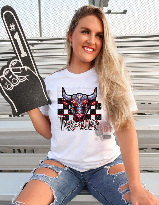 Texans Faux Rhinestone T-Shirt | Trendy School Spirit Shirt | Fast Shipping | Super Soft Shirts for Men/Women/Kid's | Bella Canvas