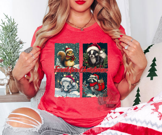 Feral for Christmas T-Shirt | Trendy Christmas Shirt | Fast Shipping | Super Soft Shirts for Women/Kid's