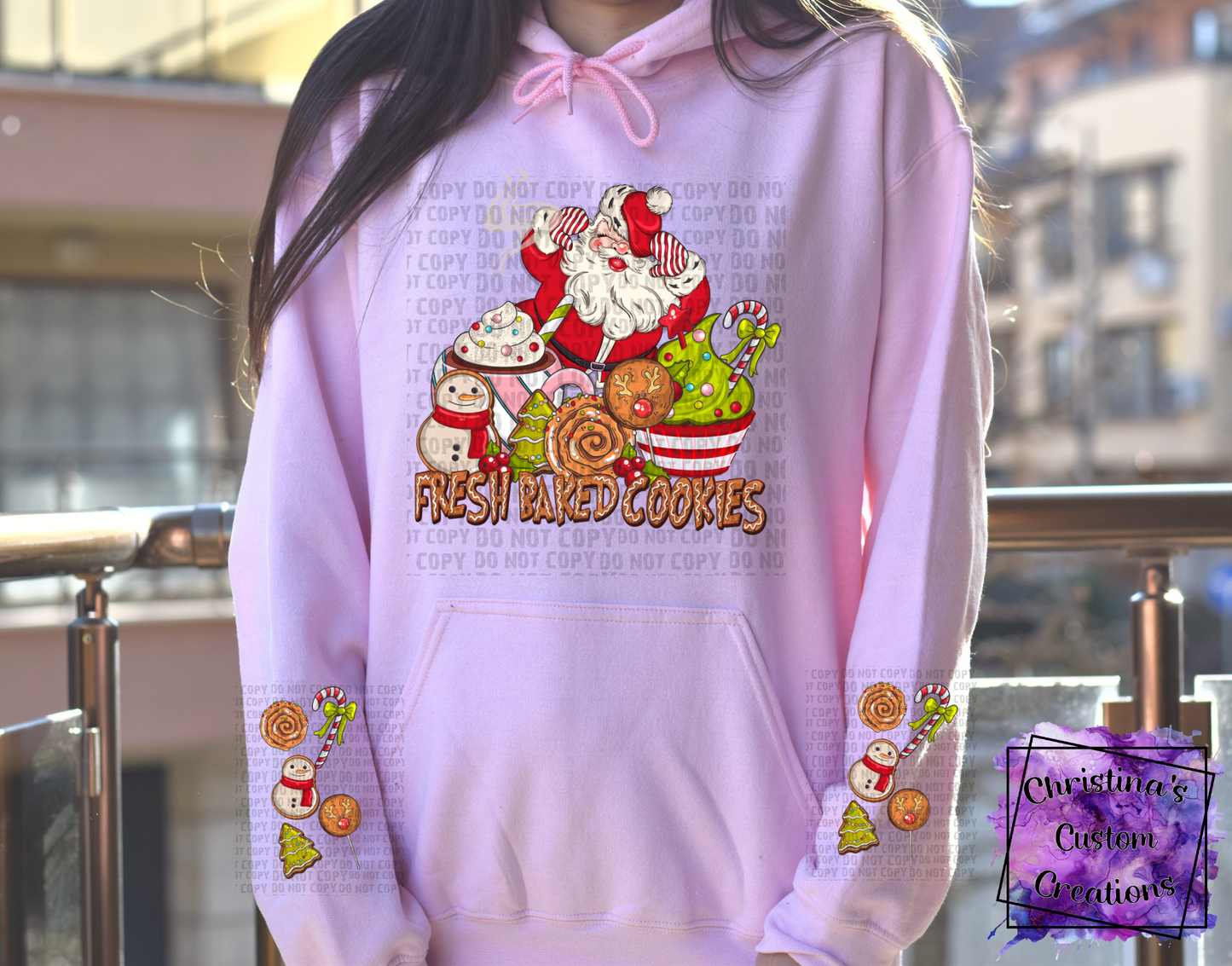 Fresh Baked Cookies Sweat Shirt | Trendy Christmas Hoodie with Sleeves | Christmas Sweat Shirt | Fast Shipping | Super Soft Shirts for Women