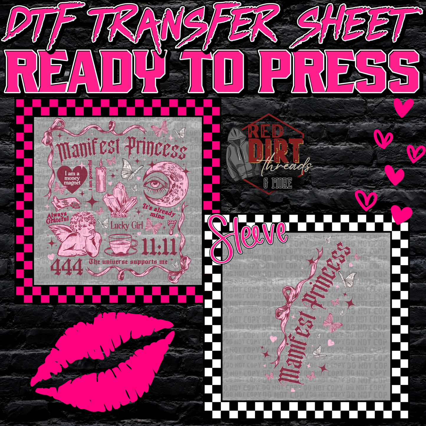 Manifest Princess DTF Transfer | Trendy Valentine's Day DTF Transfer | Ready to Press | High Quality DTF Transfers | Fast Shipping