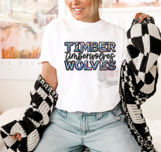 Timberwolves Faux Holographic T-Shirt | Trendy School Spirit Shirt | Fast Shipping | Super Soft Shirts for Men/Women/Kid's | Bella Canvas